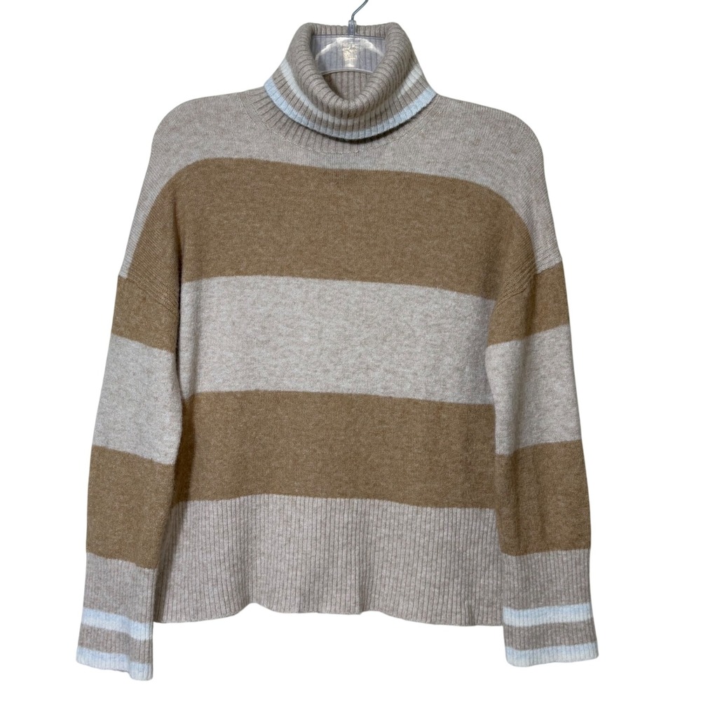J.Crew Turtleneck Sweater NEW Supersoft Wool Alpaca Linen‎ Stripe